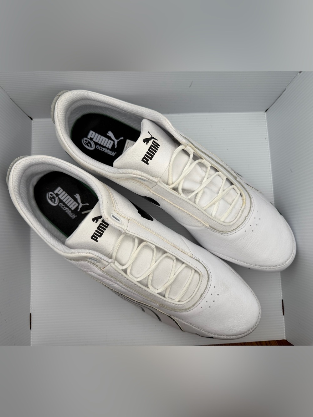 Puma ecoOrthoLite Men’s White Leather Lace-Up Sneakers